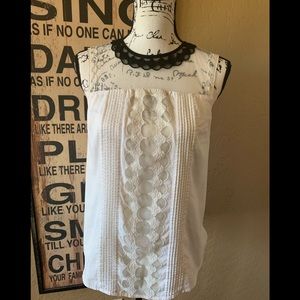 Espy lacy cream and black sleeveless top